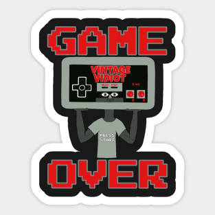 GAME OVER-Vintage Vidiot Sticker